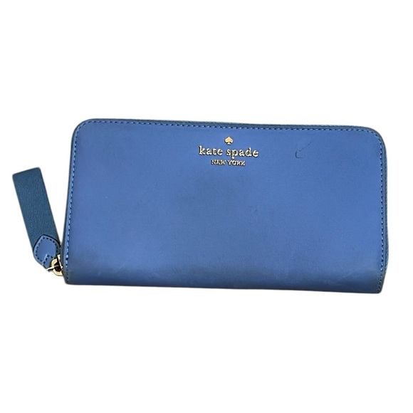 Kate Spade NY Blue Nylon Continental Zip Around Long Wallet - Picture 1 of 16